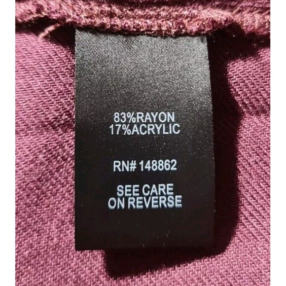 TORRID Fitflare Brushed Rayon Acrylic Flannel Top Plus Size 3X Burgundy  81P - Picture 6 of 7